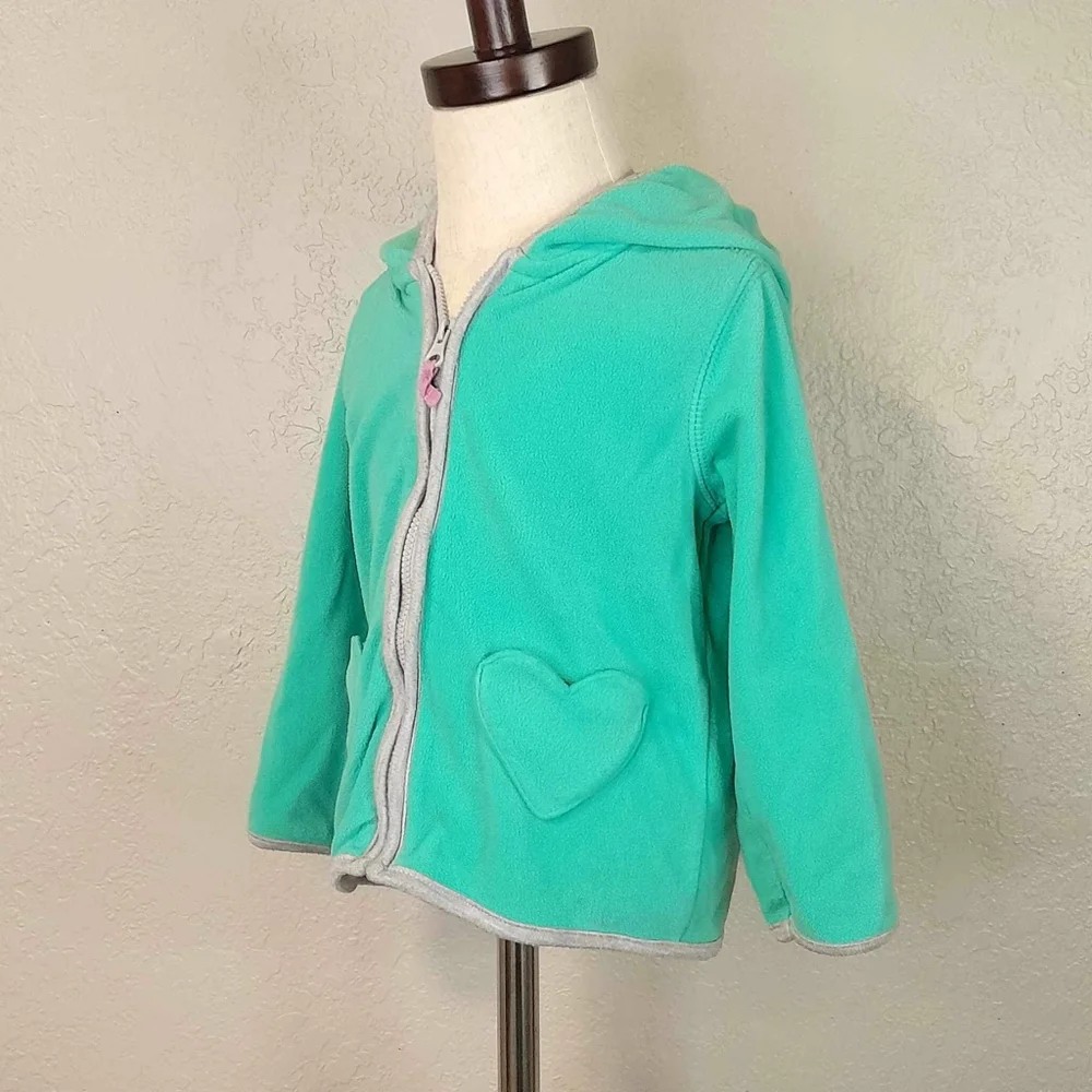 Carter’s Mint Green Soft Heart Pocket Hoodie Sweatshirt Jacket (24M)